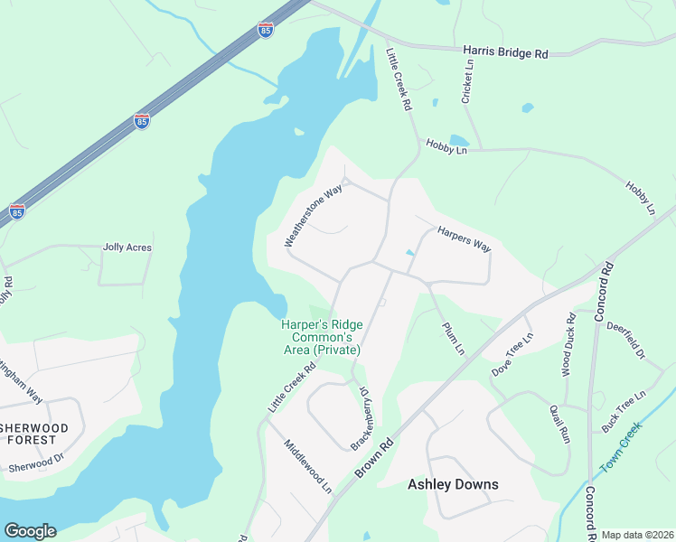 map of restaurants, bars, coffee shops, grocery stores, and more near 601 Little Creek Road in Anderson