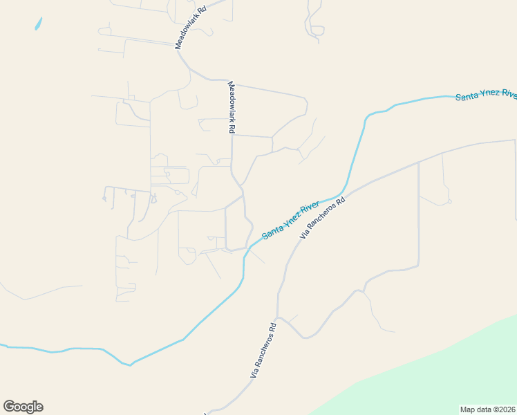 map of restaurants, bars, coffee shops, grocery stores, and more near 120 Meadowlark Road in Santa Ynez