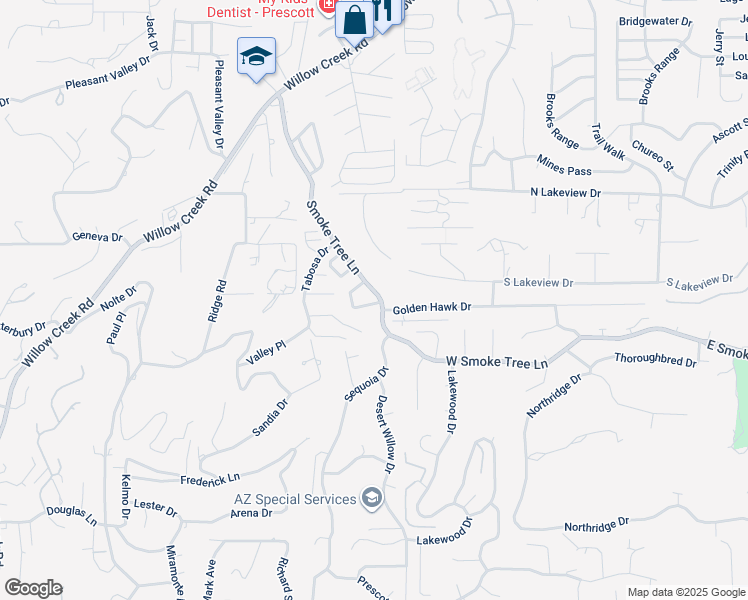 map of restaurants, bars, coffee shops, grocery stores, and more near 406 Jimson Way in Prescott