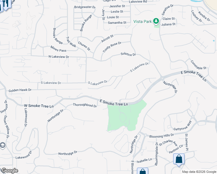 map of restaurants, bars, coffee shops, grocery stores, and more near 282 East Smoke Tree Lane in Prescott