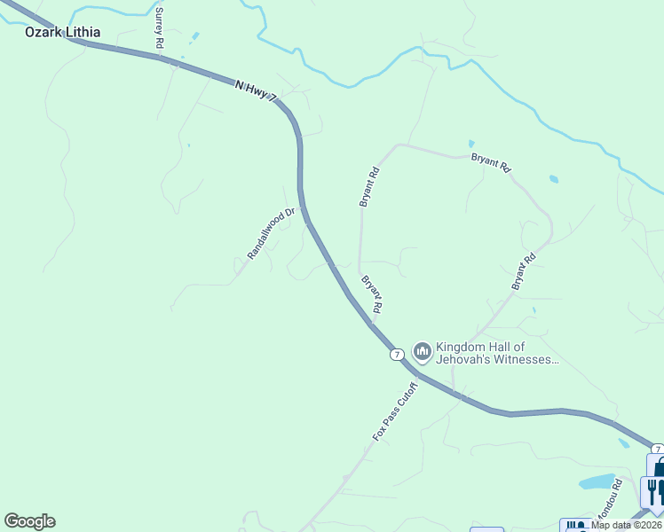 map of restaurants, bars, coffee shops, grocery stores, and more near 214 Gary Circle in Hot Springs