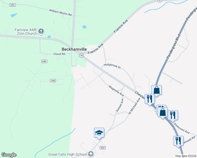 map of restaurants, bars, coffee shops, grocery stores, and more near 100 Lybrand Street in Great Falls