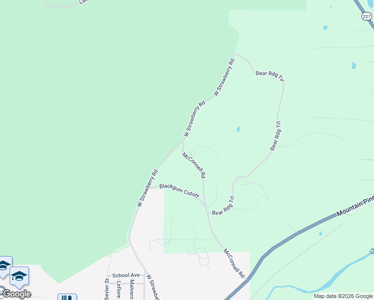 map of restaurants, bars, coffee shops, grocery stores, and more near 348 McConnell Road in Mountain Pine