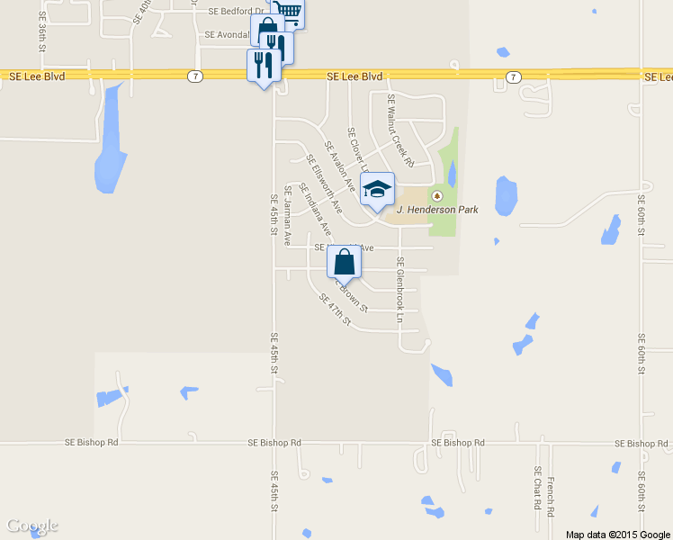 map of restaurants, bars, coffee shops, grocery stores, and more near 4706 Southeast Brown Street in Lawton
