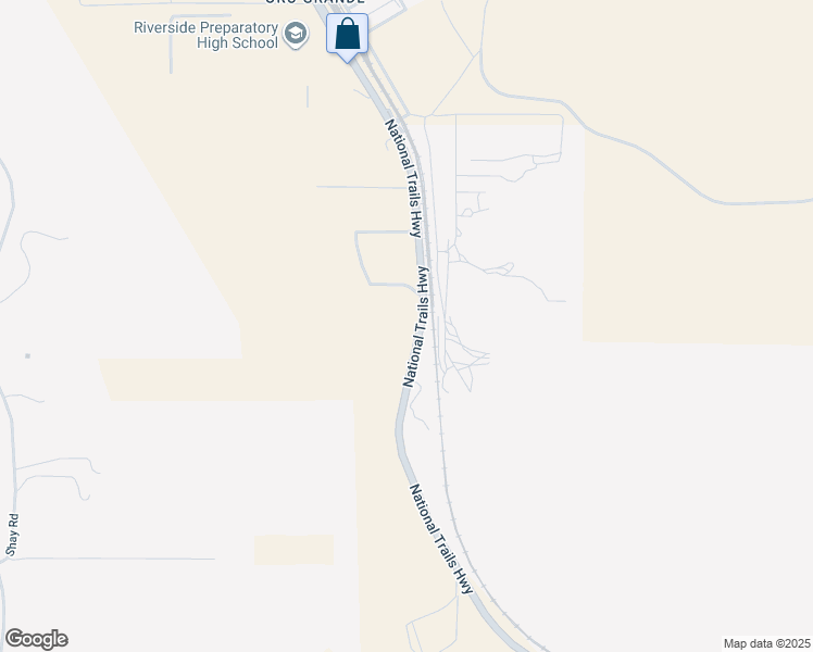 map of restaurants, bars, coffee shops, grocery stores, and more near 18530 National Trails Highway in Oro Grande