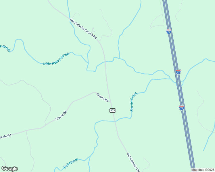 map of restaurants, bars, coffee shops, grocery stores, and more near Old Catholic Church Road in Blackstock