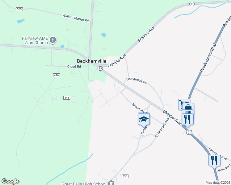 map of restaurants, bars, coffee shops, grocery stores, and more near 100 Lybrand Street in Great Falls