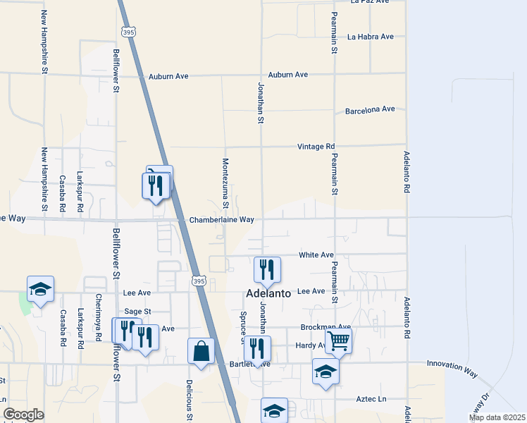 map of restaurants, bars, coffee shops, grocery stores, and more near Jonathan Street in El Mirage