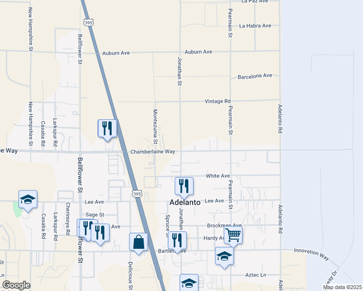 map of restaurants, bars, coffee shops, grocery stores, and more near Jonathan Street in El Mirage