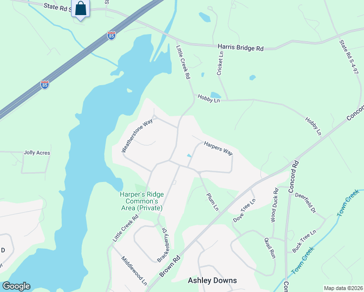 map of restaurants, bars, coffee shops, grocery stores, and more near 704 Little Creek Road in Anderson