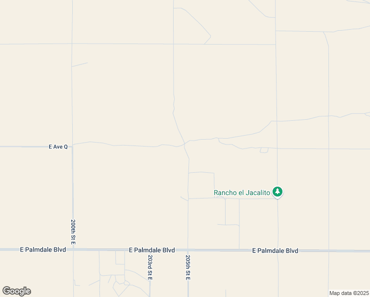 map of restaurants, bars, coffee shops, grocery stores, and more near 205th Street East in Los Angeles County