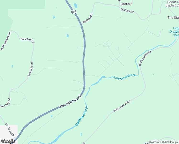 map of restaurants, bars, coffee shops, grocery stores, and more near 125 Comet Lane in Mountain Pine
