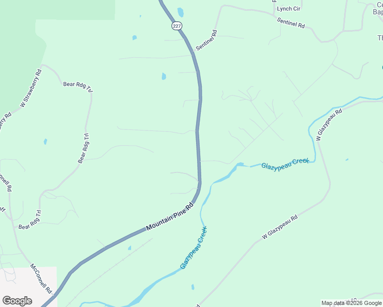 map of restaurants, bars, coffee shops, grocery stores, and more near 125 Comet Lane in Mountain Pine