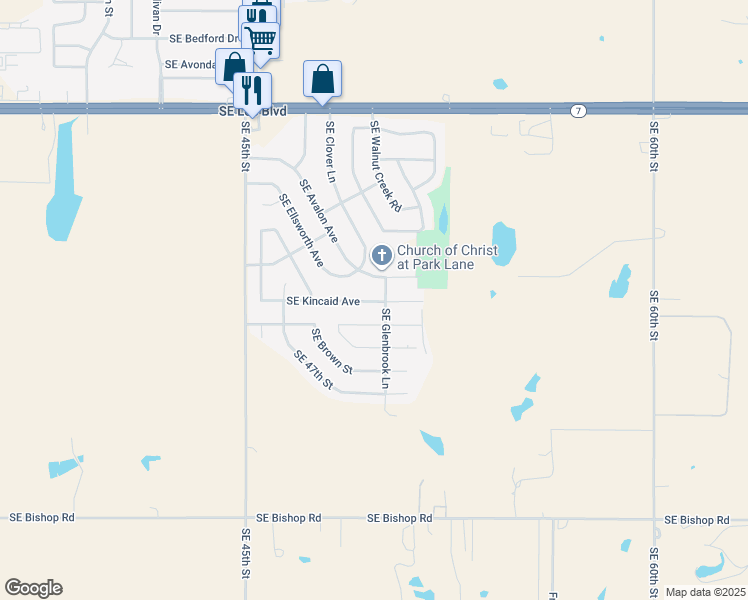 map of restaurants, bars, coffee shops, grocery stores, and more near 4824 Southeast Kincaid Avenue in Lawton