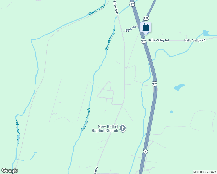 map of restaurants, bars, coffee shops, grocery stores, and more near 262 North Airport Road in Trion