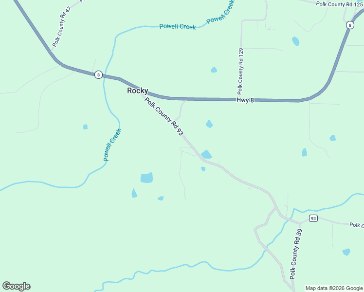 map of restaurants, bars, coffee shops, grocery stores, and more near 785 Polk County Road 93 in Mena