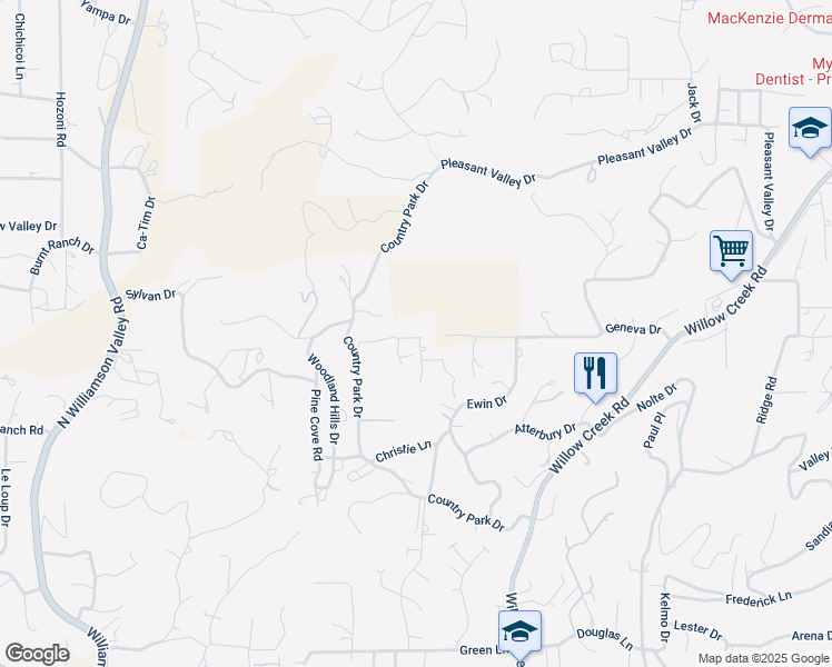 map of restaurants, bars, coffee shops, grocery stores, and more near 1050 Geneva Dr in Prescott