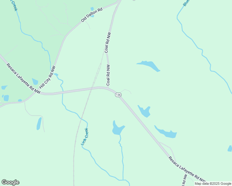 map of restaurants, bars, coffee shops, grocery stores, and more near Resaca Lafayette Road Northwest in Gordon County