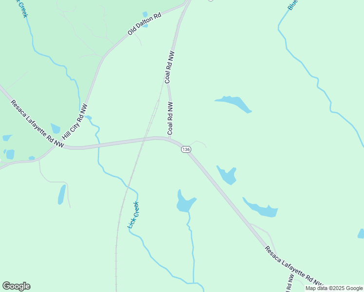 map of restaurants, bars, coffee shops, grocery stores, and more near Resaca Lafayette Road Northwest in Gordon County
