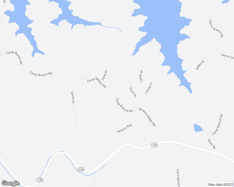 map of restaurants, bars, coffee shops, grocery stores, and more near Camp Branch Road in Ellijay