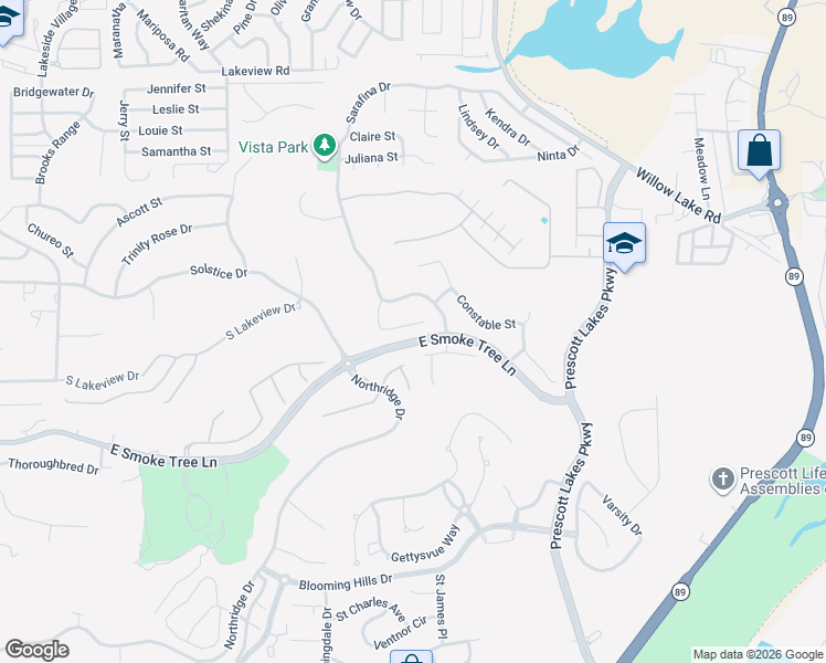 map of restaurants, bars, coffee shops, grocery stores, and more near 1347 Sabatina Street in Prescott