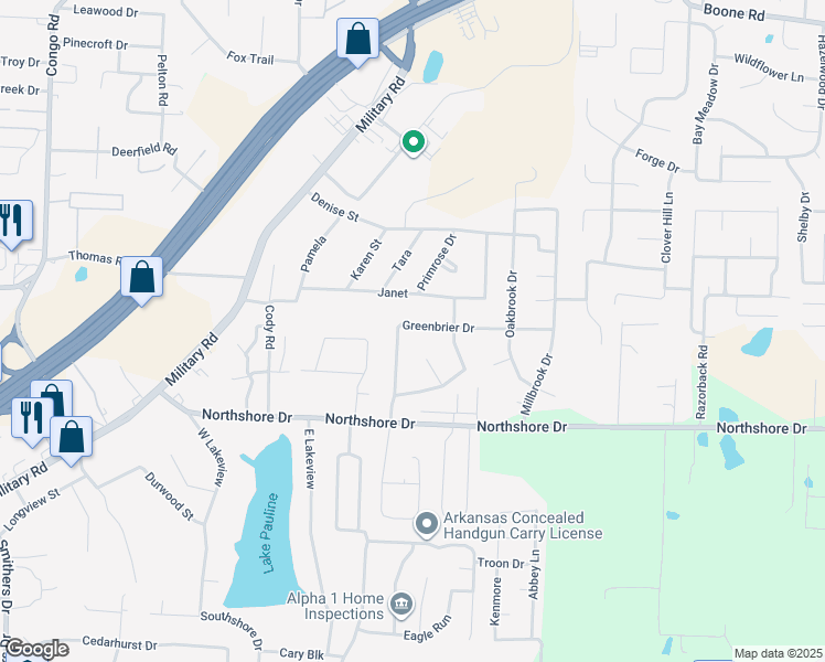 map of restaurants, bars, coffee shops, grocery stores, and more near 22 East Greenbrier in Benton