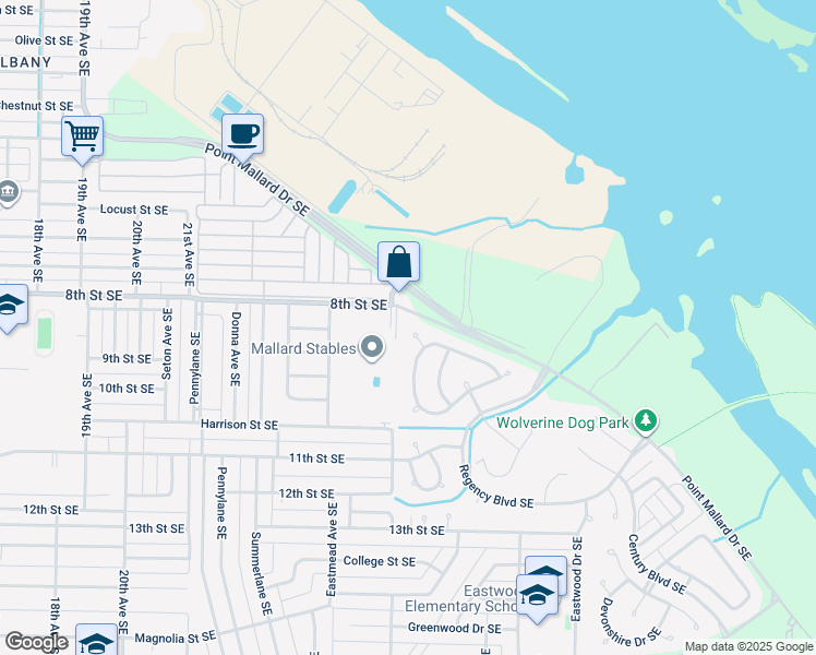 map of restaurants, bars, coffee shops, grocery stores, and more near 2400 Somerset Court Southeast in Decatur