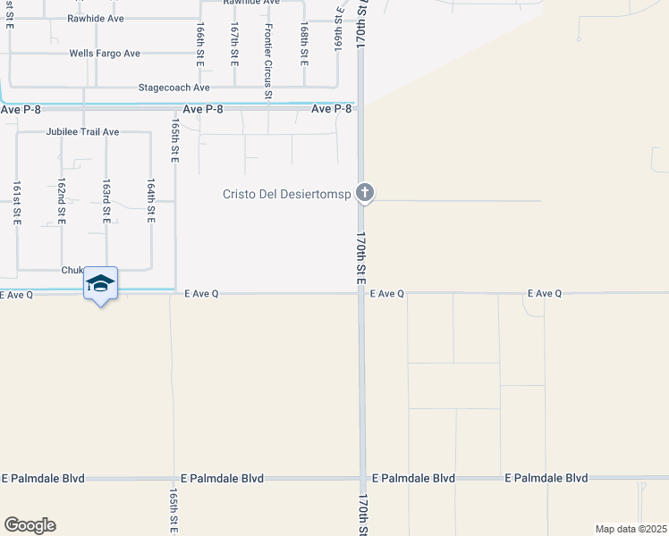 map of restaurants, bars, coffee shops, grocery stores, and more near East Avenue Q in Palmdale