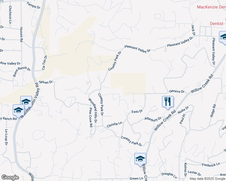 map of restaurants, bars, coffee shops, grocery stores, and more near 1050 Geneva Drive in Prescott