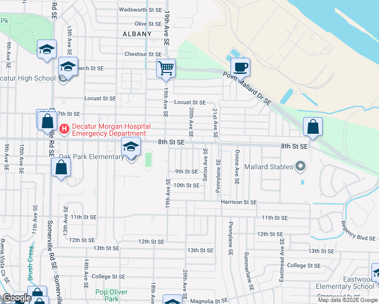 map of restaurants, bars, coffee shops, grocery stores, and more near 1203 20th Ave SE in Decatur