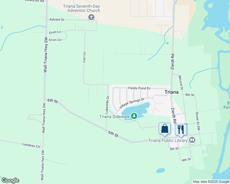 map of restaurants, bars, coffee shops, grocery stores, and more near 225 Fields Pond Drive in Madison