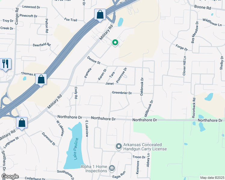 map of restaurants, bars, coffee shops, grocery stores, and more near 22 East Greenbrier in Benton