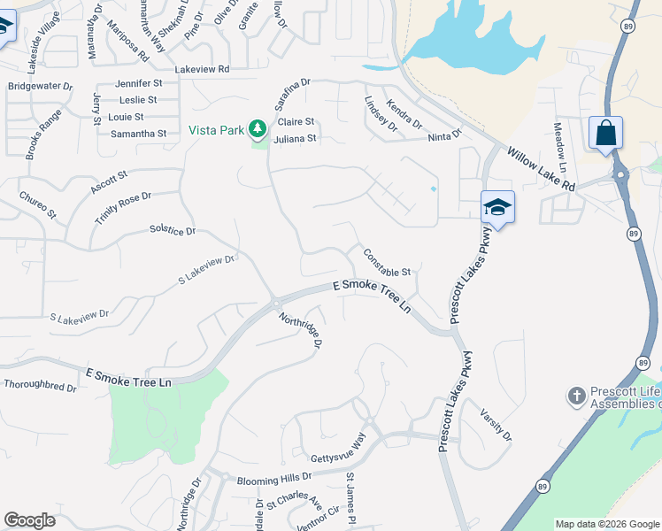 map of restaurants, bars, coffee shops, grocery stores, and more near 1346 Sabatina Street in Prescott