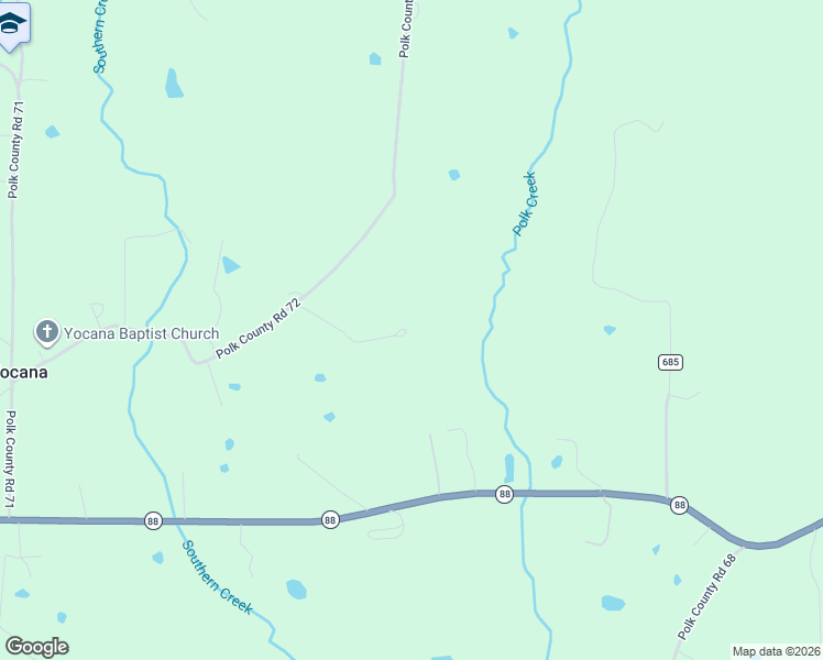 map of restaurants, bars, coffee shops, grocery stores, and more near 246 Polk County Road 72 in Mena