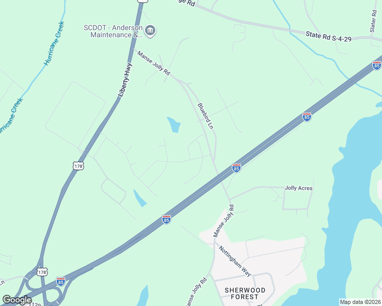 map of restaurants, bars, coffee shops, grocery stores, and more near 1645-1669 Manse Jolly Road in Anderson
