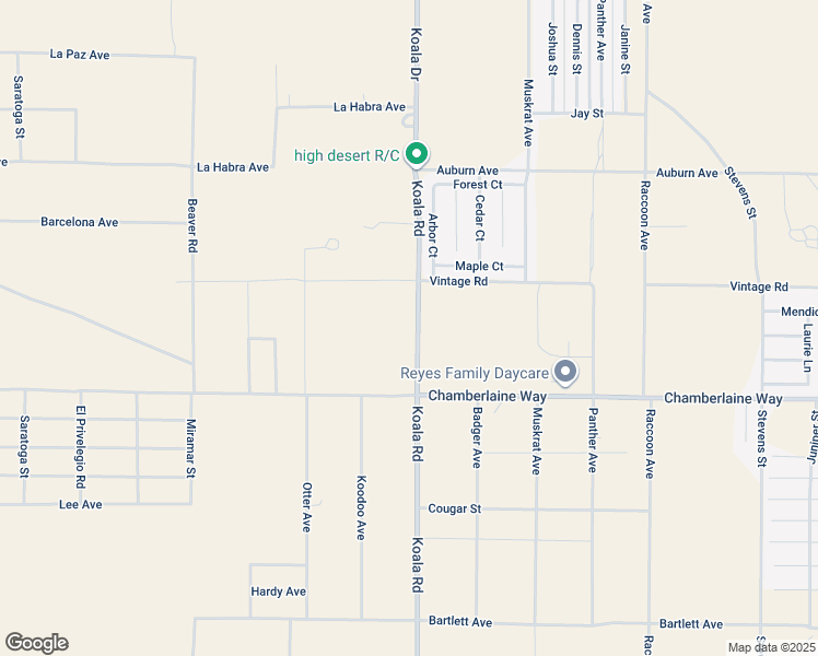 map of restaurants, bars, coffee shops, grocery stores, and more near Koala Road in Adelanto