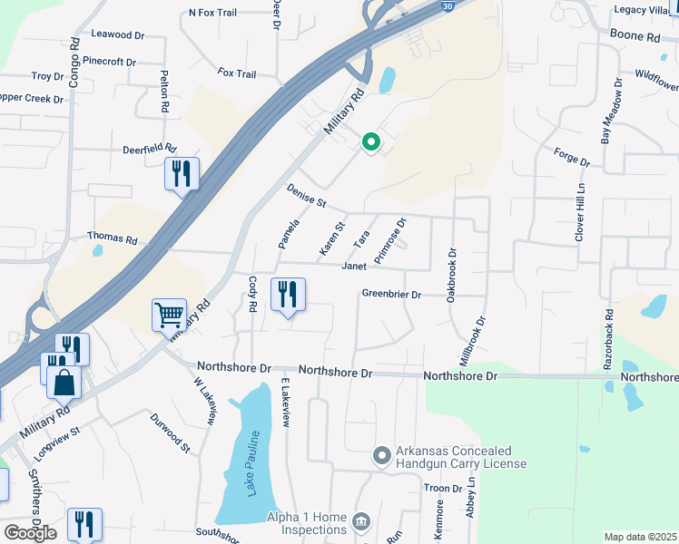 map of restaurants, bars, coffee shops, grocery stores, and more near 17 Carwin in Benton