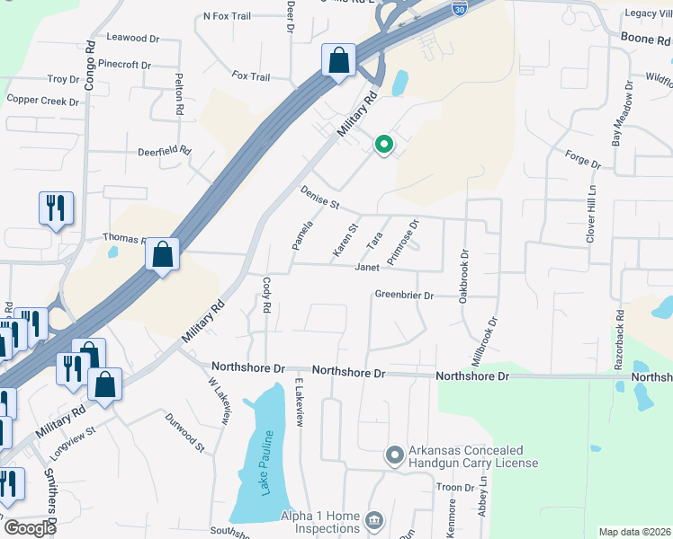 map of restaurants, bars, coffee shops, grocery stores, and more near 2903 Karen Street in Benton