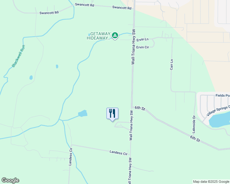 map of restaurants, bars, coffee shops, grocery stores, and more near 980 Wall Triana Highway Southwest in Madison
