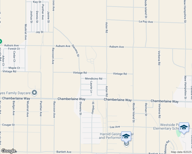map of restaurants, bars, coffee shops, grocery stores, and more near 10416 Mendicino Road in Adelanto