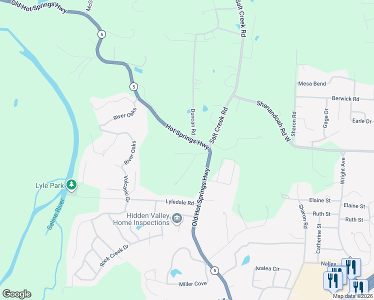 map of restaurants, bars, coffee shops, grocery stores, and more near 913 Leigh in Benton