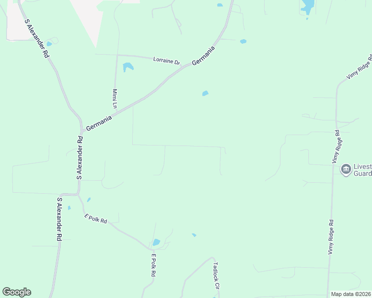 map of restaurants, bars, coffee shops, grocery stores, and more near 14000 Mann Lane in Alexander