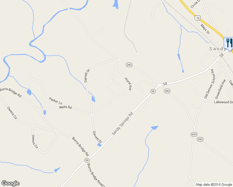 map of restaurants, bars, coffee shops, grocery stores, and more near 119 Hurst Ave in Anderson
