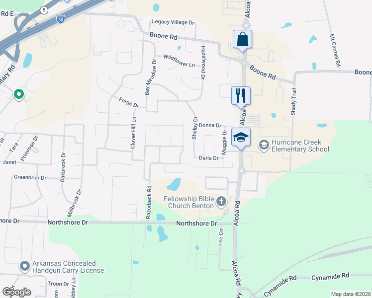 map of restaurants, bars, coffee shops, grocery stores, and more near 3012 Dapple Grey Road in Benton