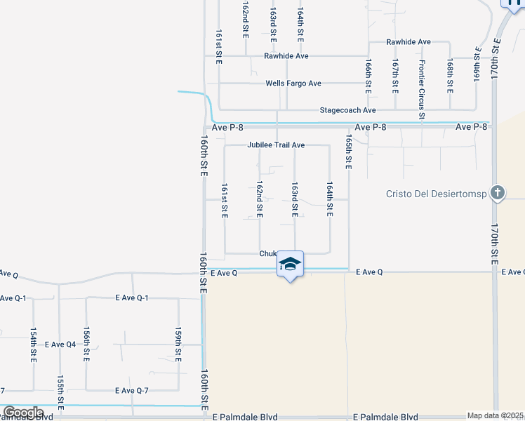 map of restaurants, bars, coffee shops, grocery stores, and more near 39006 162nd Street East in Palmdale