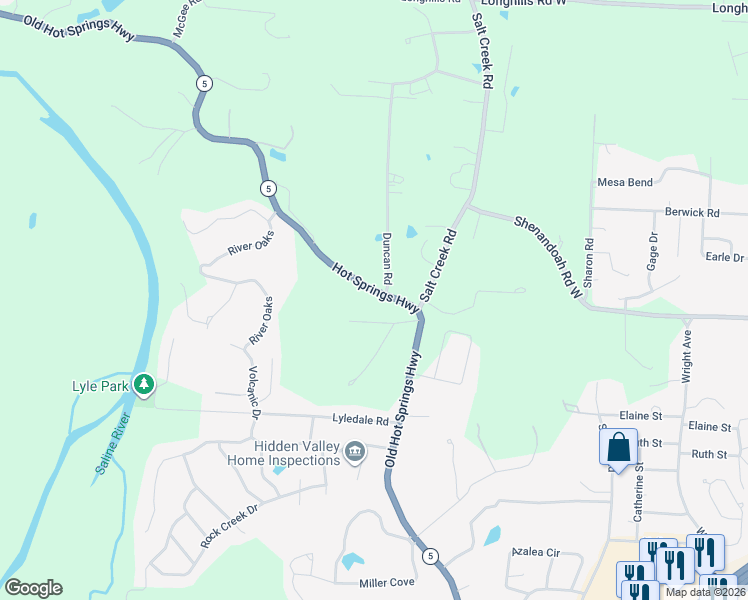 map of restaurants, bars, coffee shops, grocery stores, and more near 913 Leigh in Benton