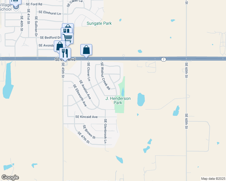 map of restaurants, bars, coffee shops, grocery stores, and more near 1619 Southeast Walnut Creek Road in Lawton