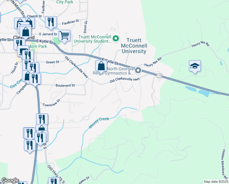map of restaurants, bars, coffee shops, grocery stores, and more near 56 Cottonwood Lane in Cleveland