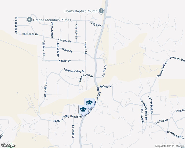 map of restaurants, bars, coffee shops, grocery stores, and more near 2700-2720 N Williamson Valley Rd in Prescott