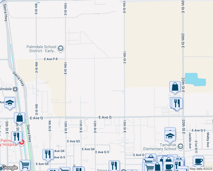 map of restaurants, bars, coffee shops, grocery stores, and more near in Lake Los Angeles
